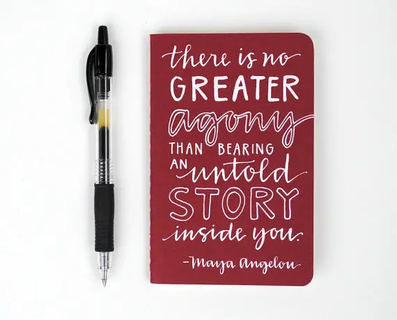 Win a Hand-Lettered Mini Journal With a Maya Angelou Quote!