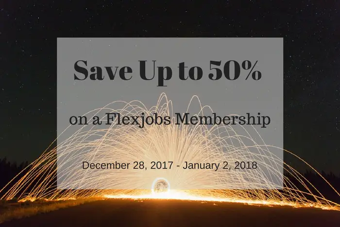 Save Up to 50% With the Flexjobs New Year Promo