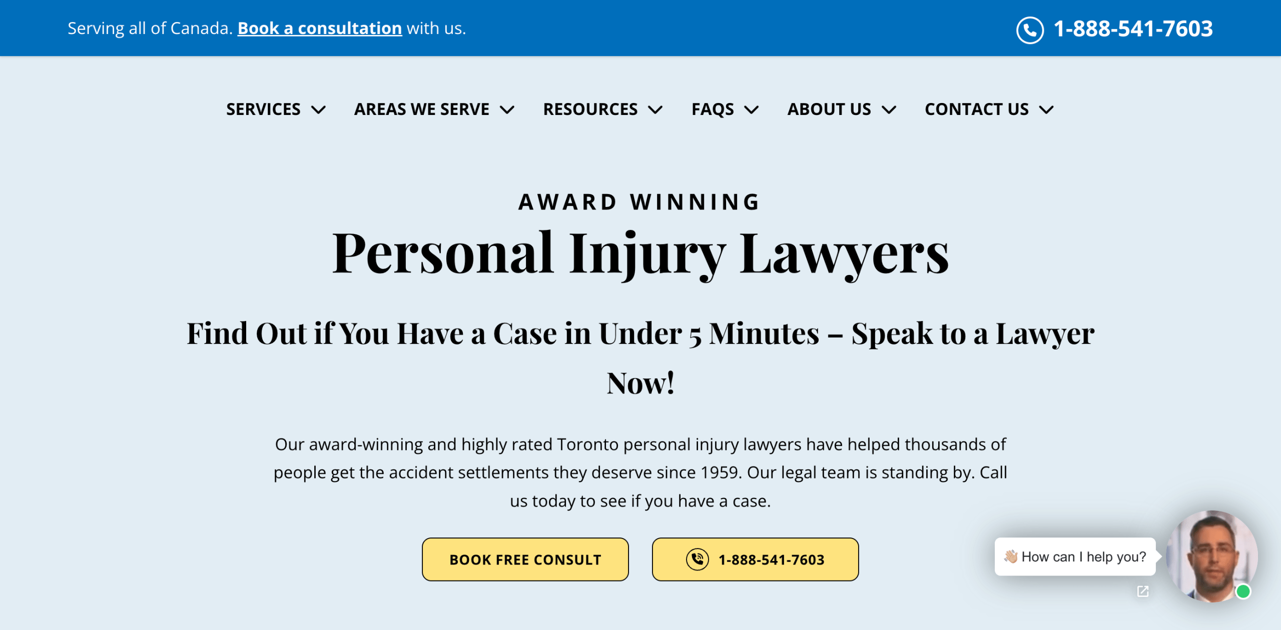 legal writing example personal injury lawyer canada